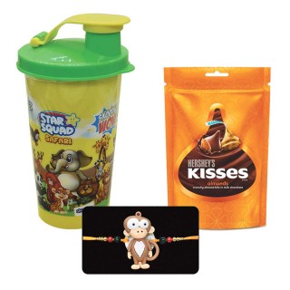 Monkey Rakhi for Kids with Chocolate Pack and Gift