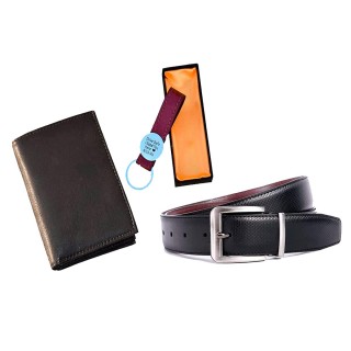 Best Gift for Men and Boys - Reversible Belt, Cardholder and Keychain