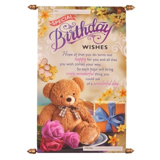 Birthday Message Scroll Card - Greeting Card - Multicolor