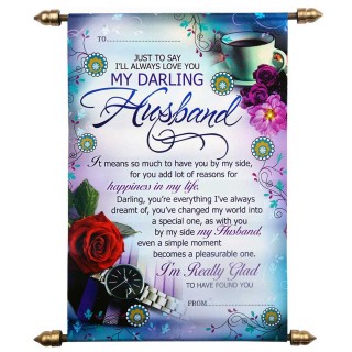 Scroll Greeting Card for Husband