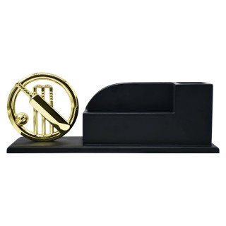 Cricket Showpiece with Pen Stand and Mobile Holder & Card Holder for Office Table