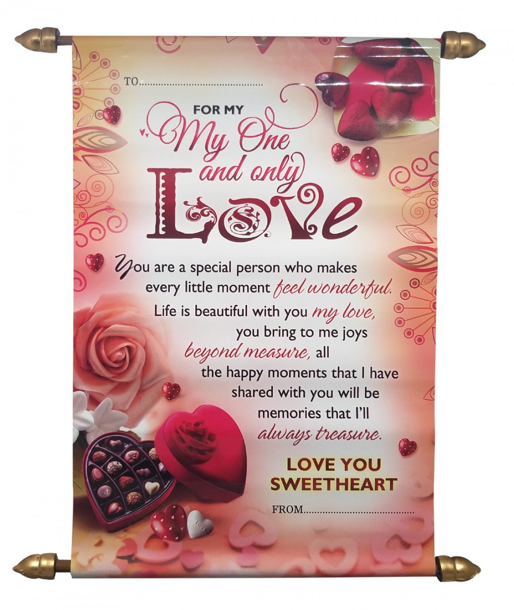 Valentine's Day Gift Love Message Scroll Card