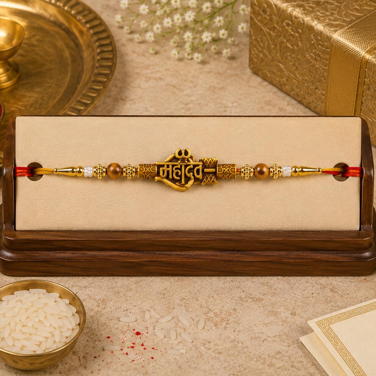 Set of 5 Om Rakhi for Bhai Set of 5 Om Rakhi for Bhai