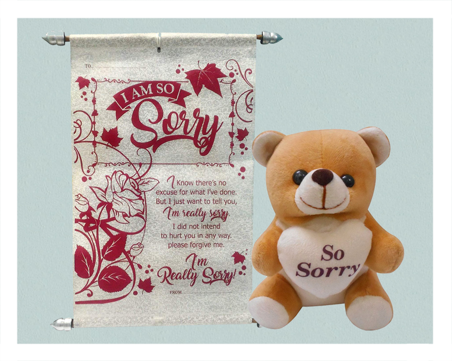 Buy Sorry Scroll Card with Cute Teddy Bear | Apology Gifts Get up ...