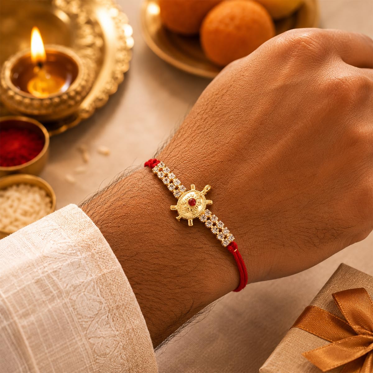 Rakhi for Brother with Chocolate Gift and Metal Feng Shui Tortoise or Kachuaa with Roli Chawal Rakhi for Brother with Chocolate Gift and Metal Feng Shui Tortoise or Kachuaa with Roli Chawal