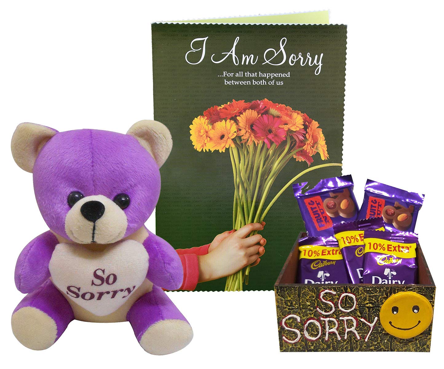 Sorry Gift For Girlfriend Or Boyfriend Sorry Greeting Card With Sorry Teddy Handmade Box With 5 Chocolates