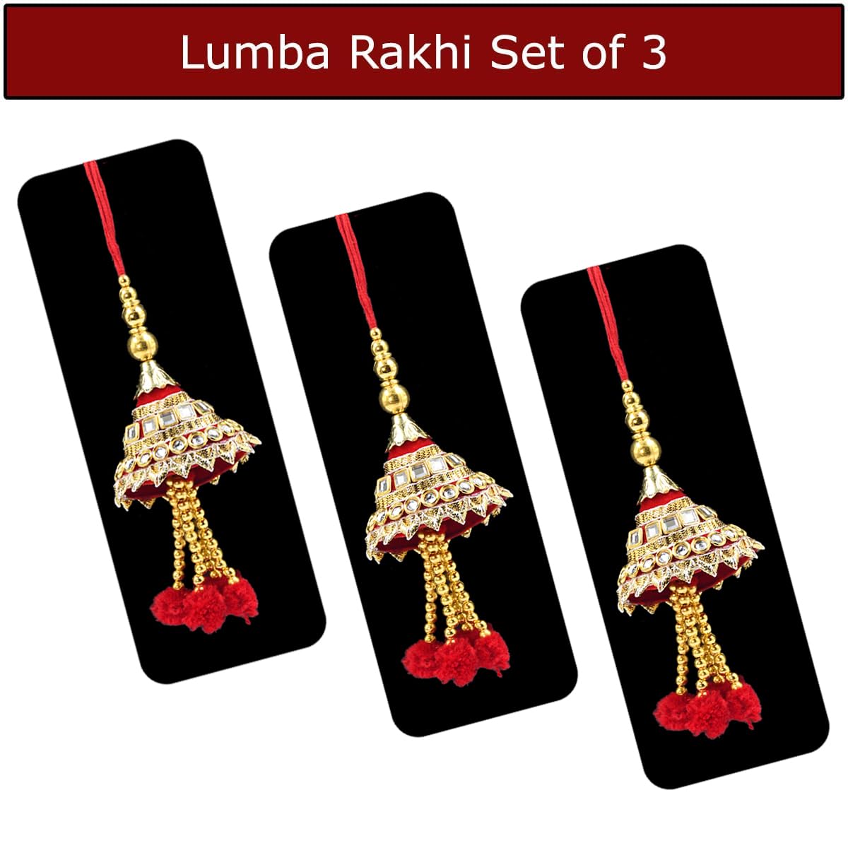 Handmade Lumba Rakhi for Bhabhi Set of 3 Handmade Lumba Rakhi for Bhabhi Set of 3