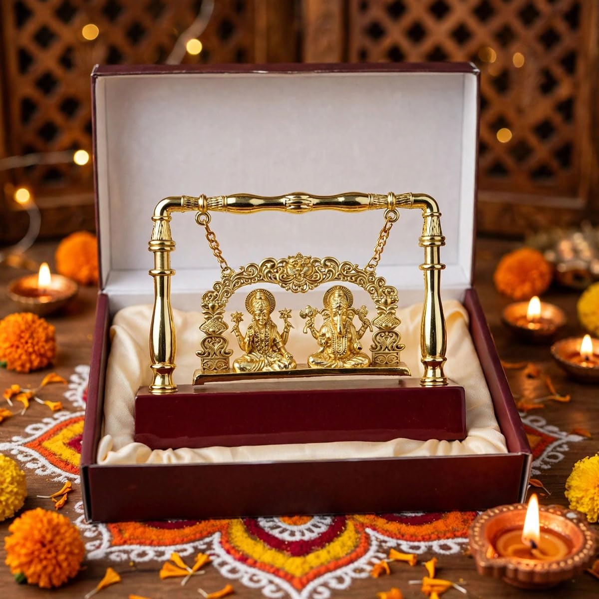 Diwali Corporate Gift Golden Laxmi Ganesh Idol Diwali Corporate Gift Golden Laxmi Ganesh Idol