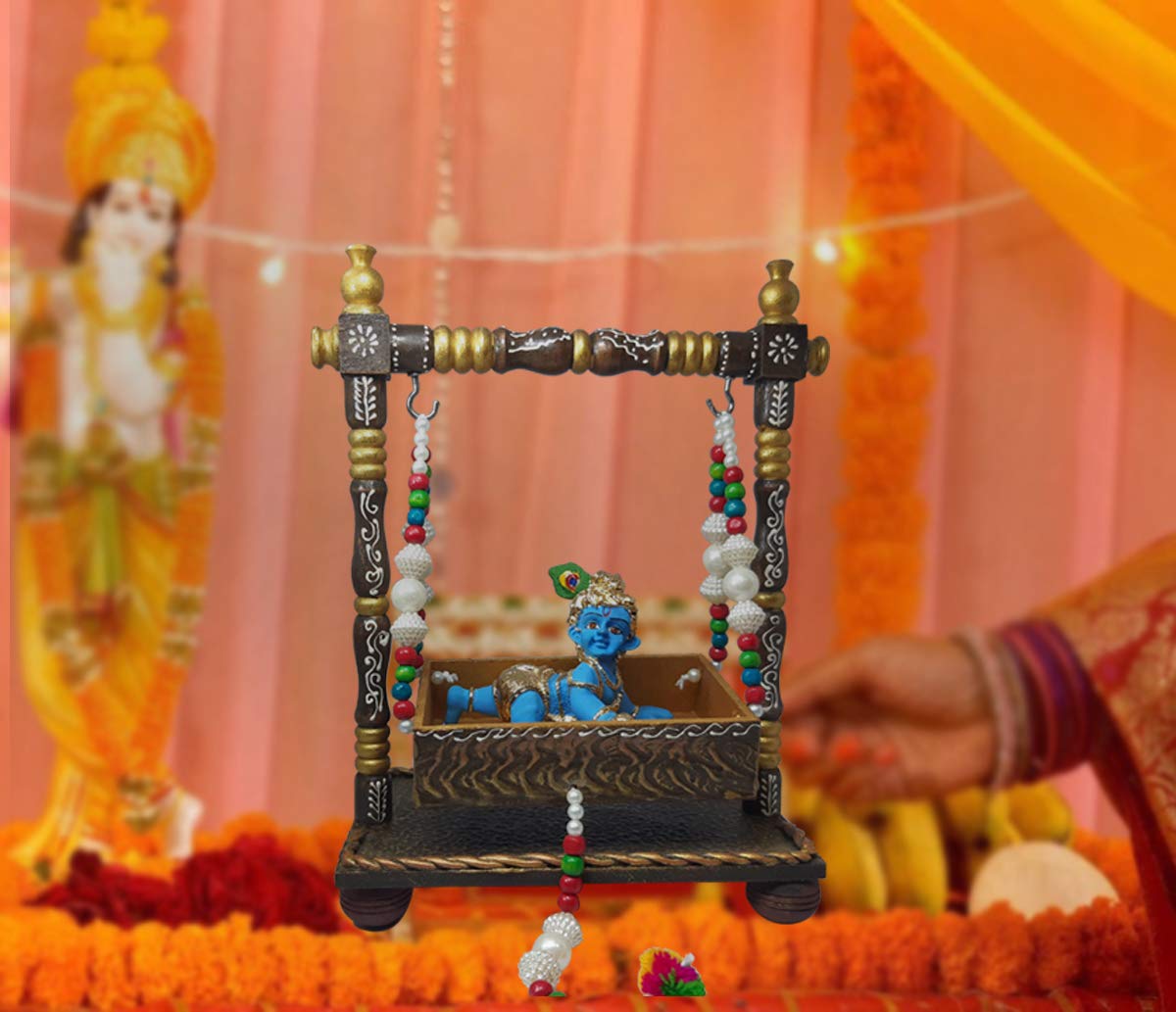 Decoration Jhula with Baby Laddu Gopal Janmashtami GiftsDecorative