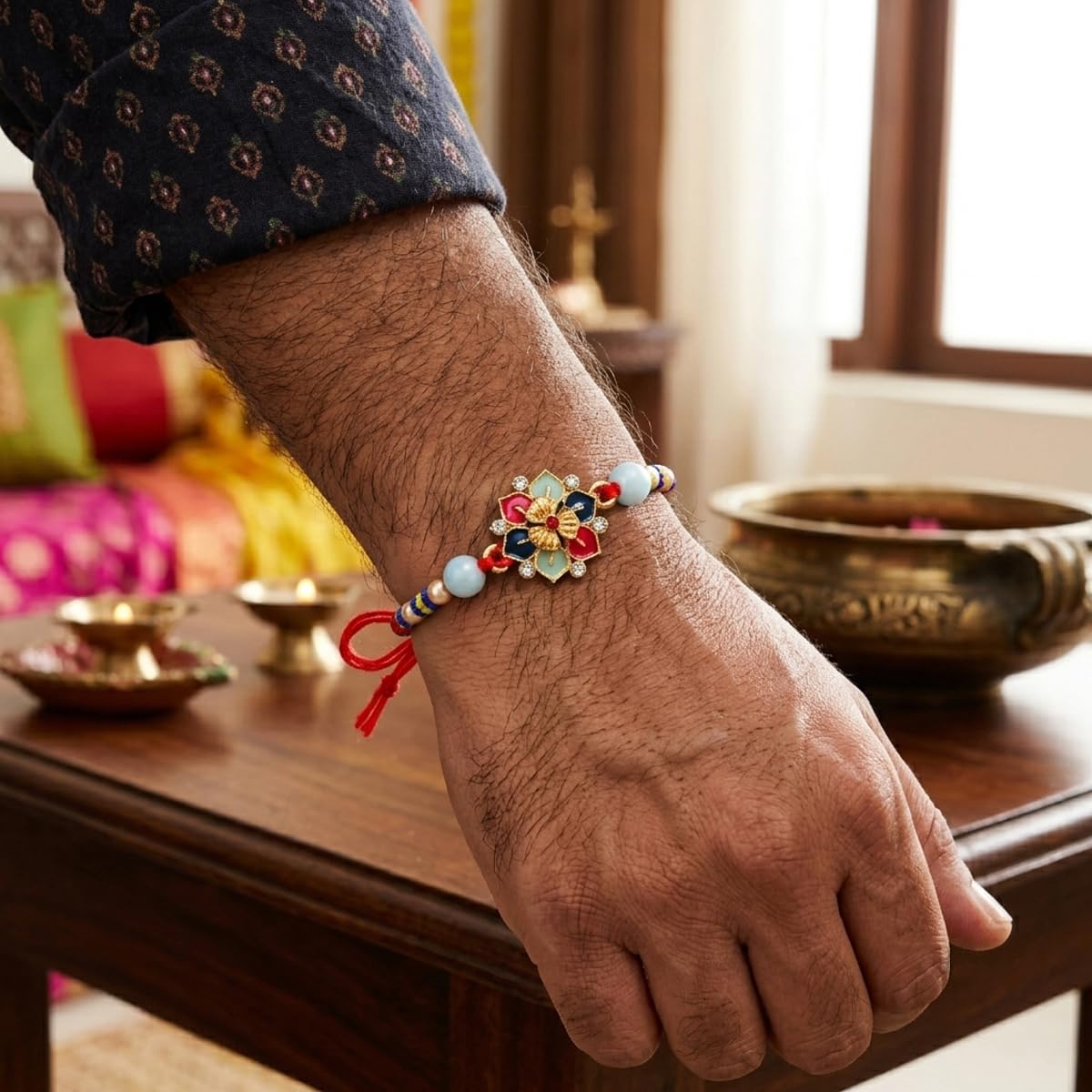 Family Rakhi Set of 4 with Designer Chopra Family Rakhi Set of 4 with Designer Chopra