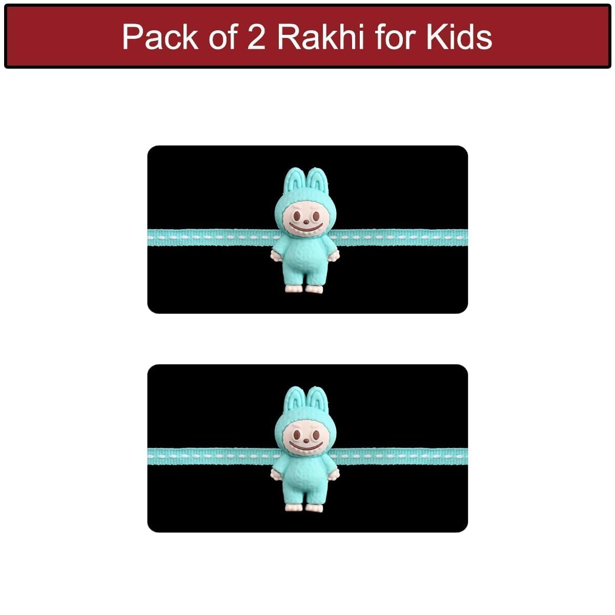 Set of 2 Cute Rakhi for Baby Girls with 2 Chocolate Celebration Pack Set of 2 Cute Rakhi for Baby Girls with 2 Chocolate Celebration Pack