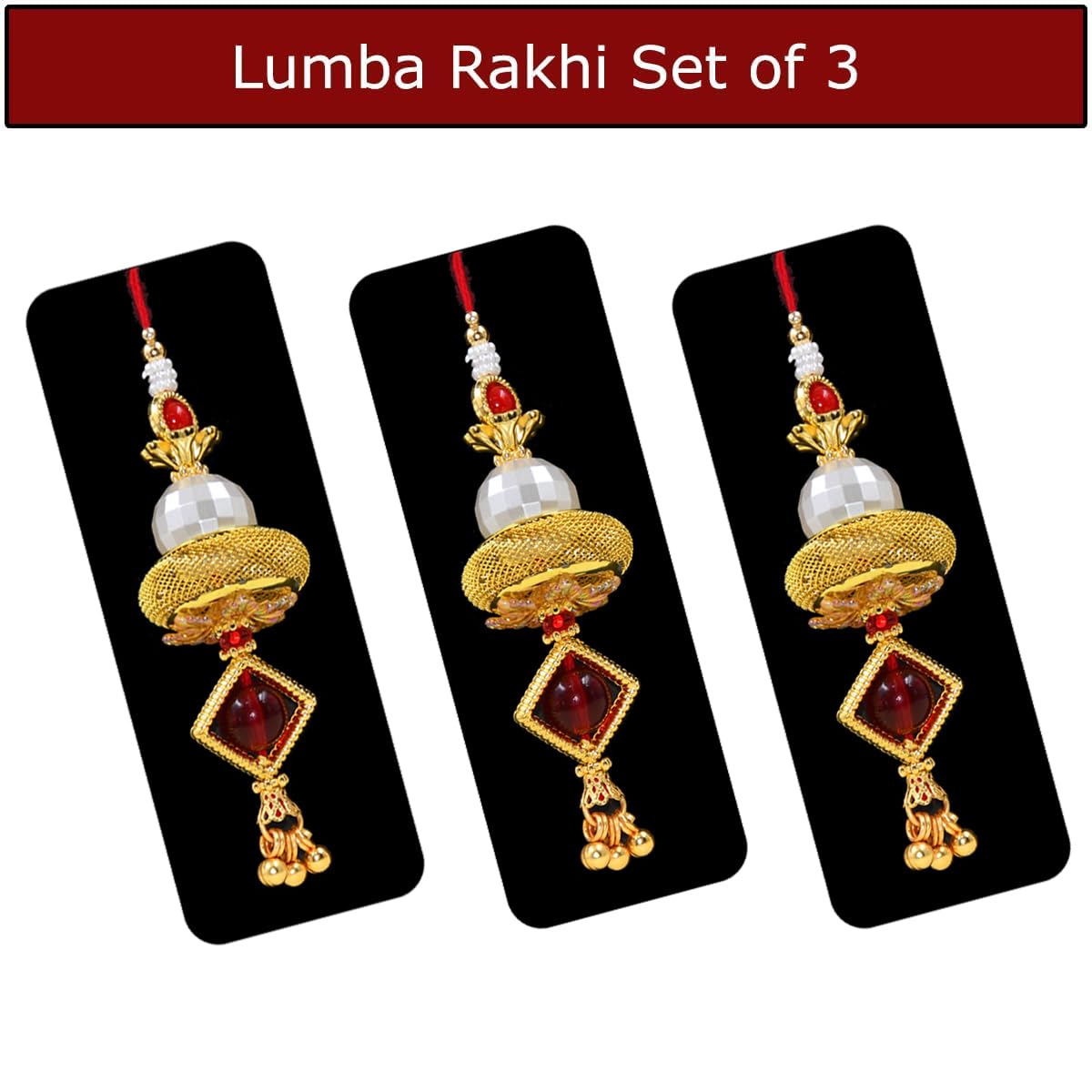 Handmade Lumba Rakhi for Bhabhi (Set of 3) Handmade Lumba Rakhi for Bhabhi (Set of 3)