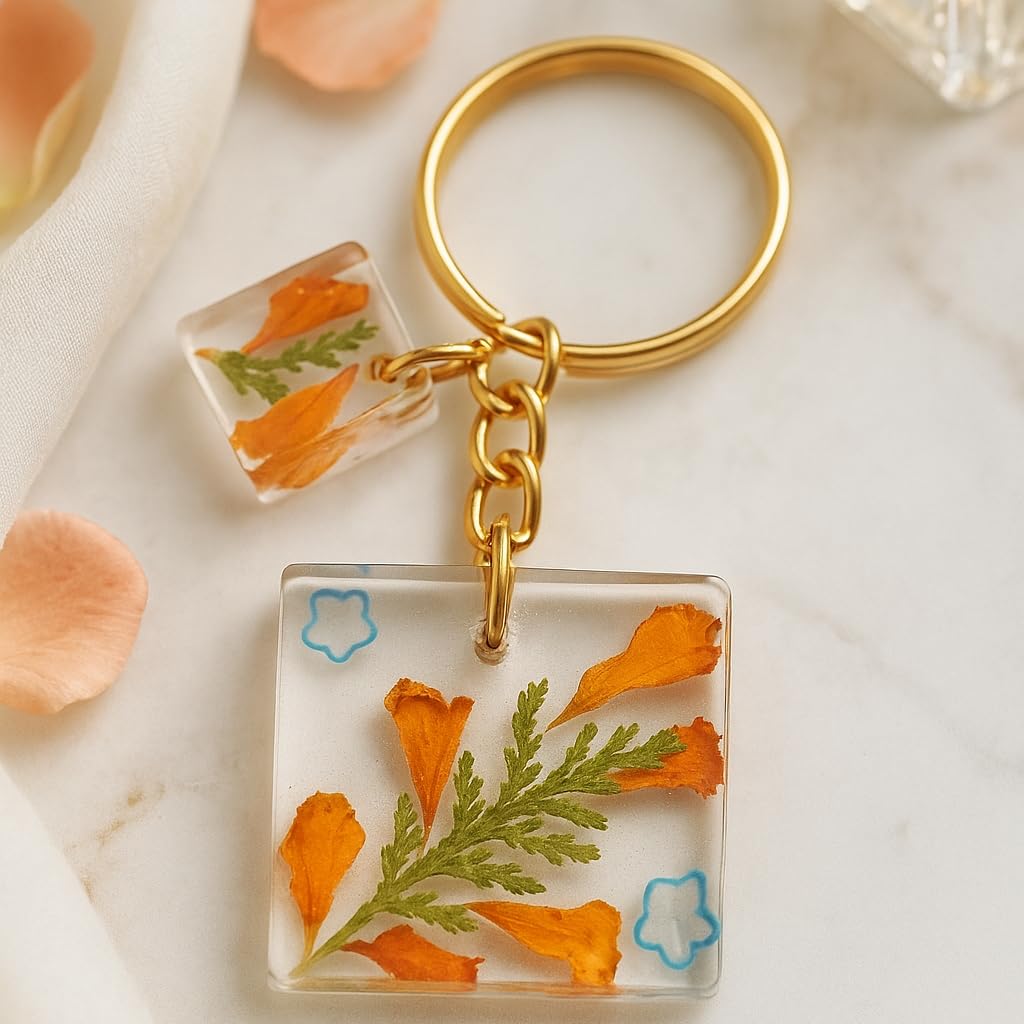 Resin Preserved Flower Keychain Resin Preserved Flower Keychain