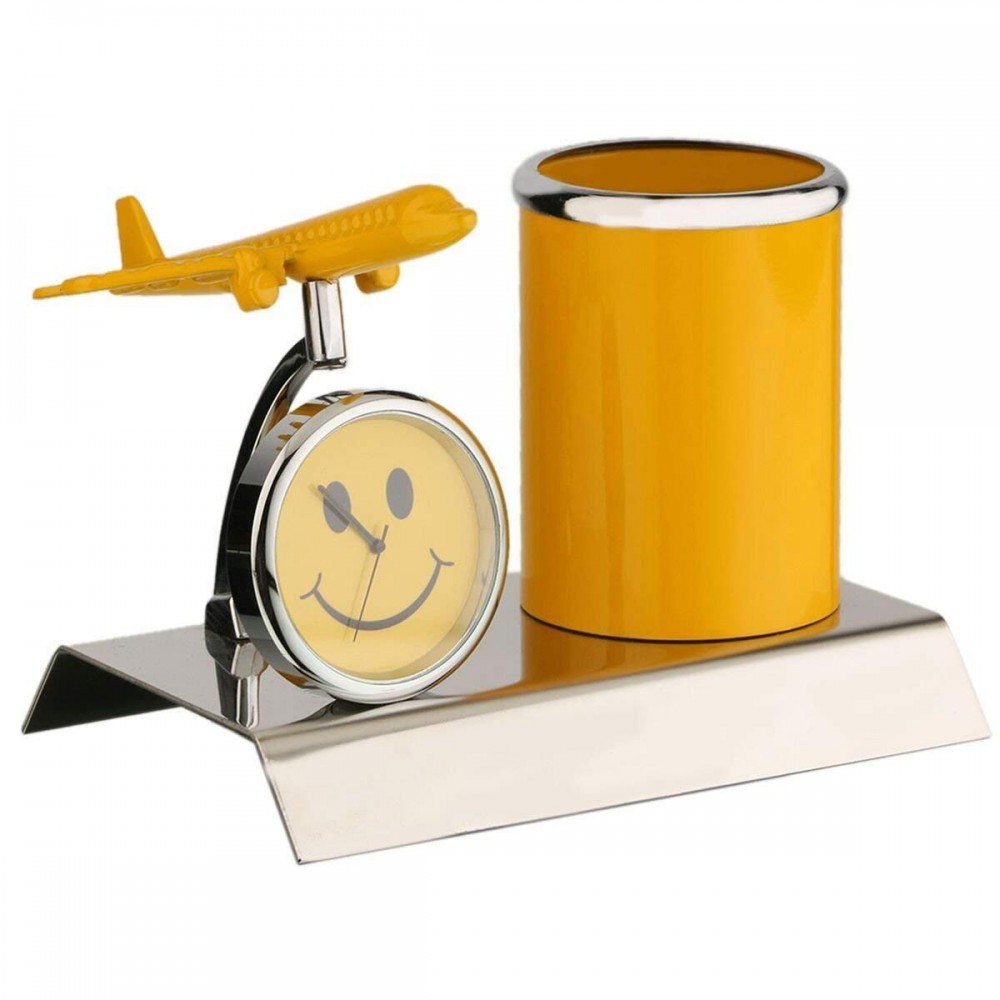 Office Desk Accessories Aeroplane Designed Multiuse Clock and Pen-Stand for Gifts, Office Use and Stationery Office Desk Accessories Aeroplane Designed Multiuse Clock and Pen-Stand for Gifts, Office Use and Stationery