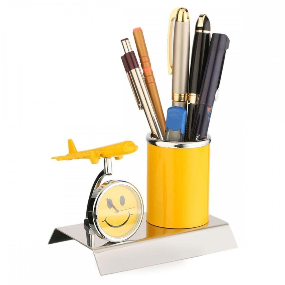 Office Desk Accessories Aeroplane Designed Multiuse Clock and Pen-Stand for Gifts, Office Use and Stationery Office Desk Accessories Aeroplane Designed Multiuse Clock and Pen-Stand for Gifts, Office Use and Stationery