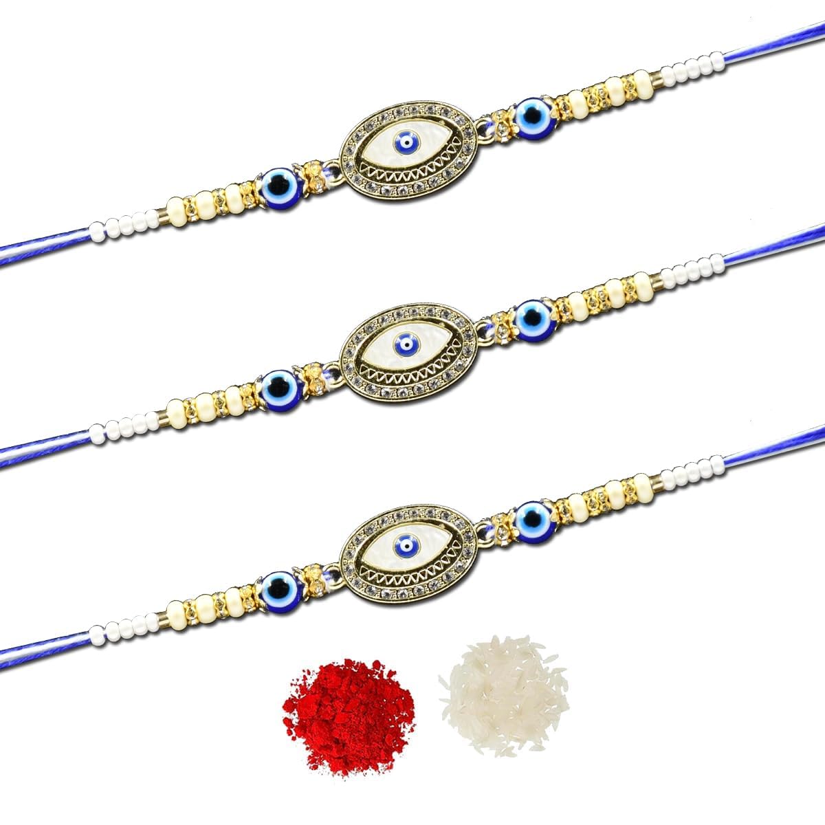 Set of 3 Evil Eye Rakhi for Brother Set of 3 Evil Eye Rakhi for Brother