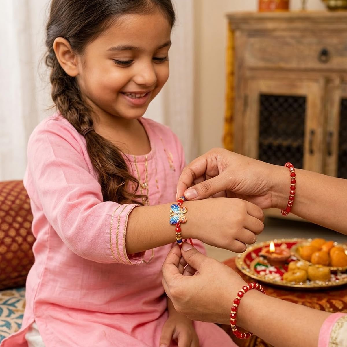 Butterfly Rakhi for Kids Girls Set of 2 with 2 Chocolate Celebration Pack Butterfly Rakhi for Kids Girls Set of 2 with 2 Chocolate Celebration Pack