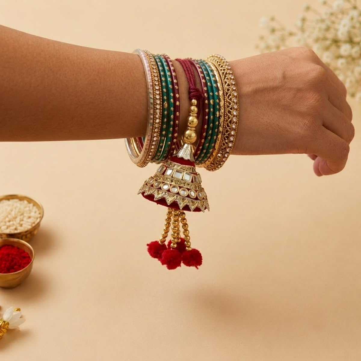 Handmade Lumba Rakhi for Bhabhi Set of 3 Handmade Lumba Rakhi for Bhabhi Set of 3