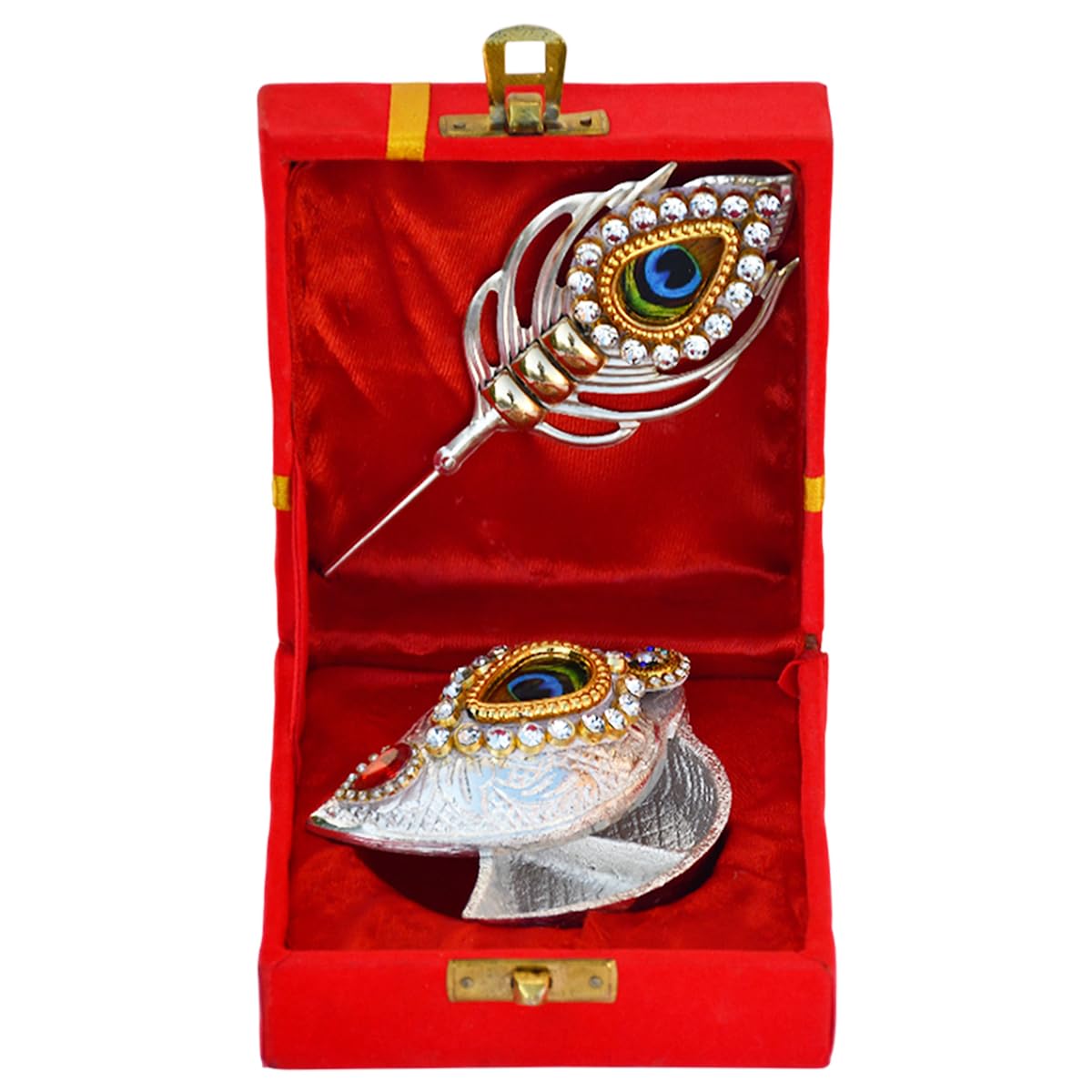 Silver Plated Tilak Set with Stick Velvet Gift Box for Pooja, Wedding Return Gift Silver Plated Tilak Set with Stick Velvet Gift Box for Pooja, Wedding Return Gift