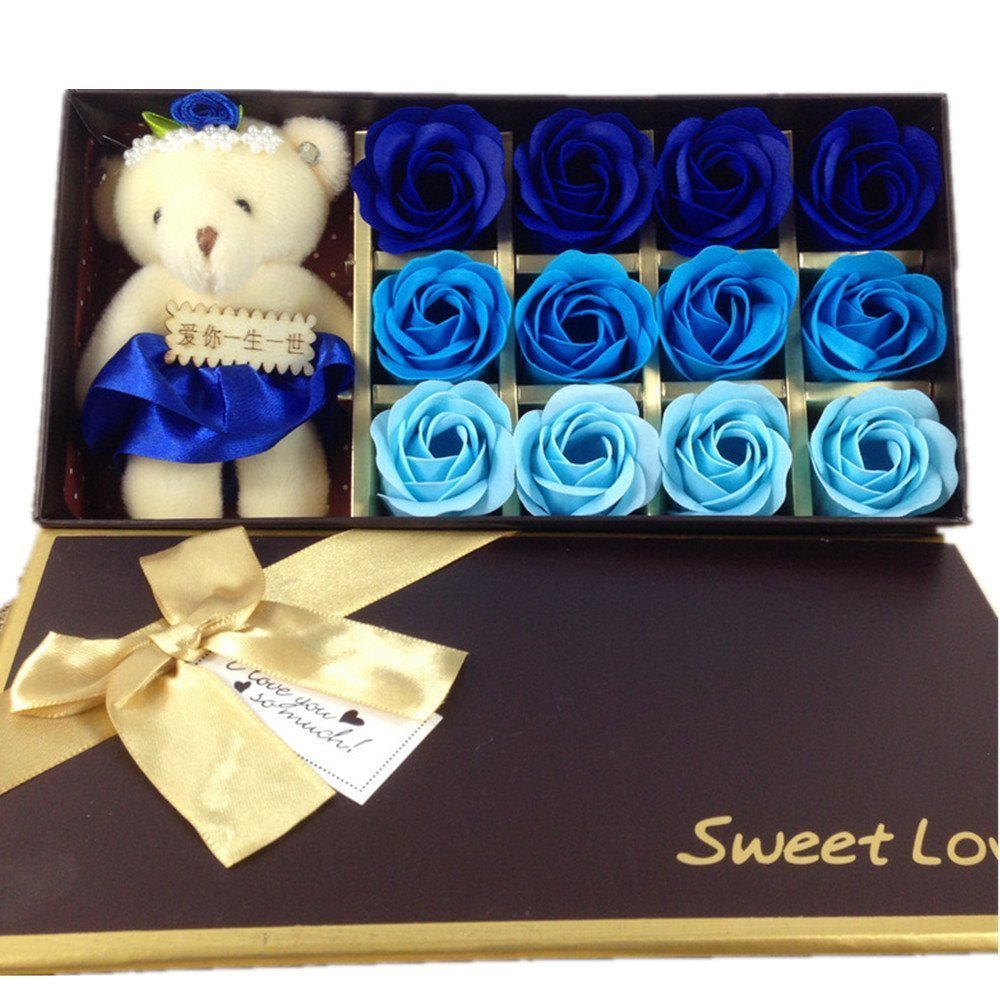 Valentine's Day Gift - Gift Box With Flowers & Soft Teddy