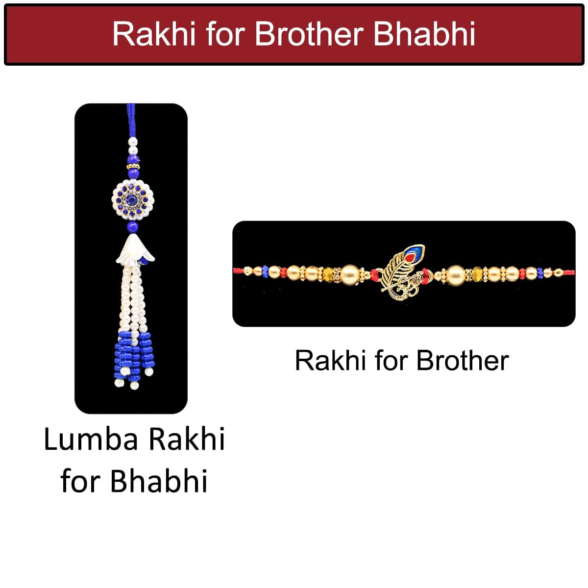 Bhaiya Bhabhi Rakhi with Celebration Chocolate Box and Roli Chawal Chopda Bhaiya Bhabhi Rakhi with Celebration Chocolate Box and Roli Chawal Chopda