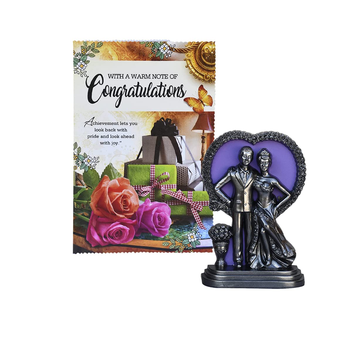 Couple Showpiece with Congratulations Greeting Card, Anniversary Gift for  Couples