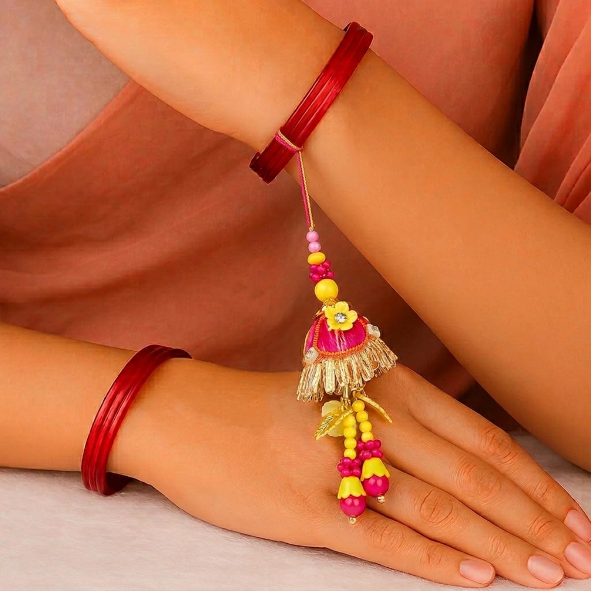 Handmade Lumba Rakhi for Bhabhi Set of 5 Handmade Lumba Rakhi for Bhabhi Set of 5