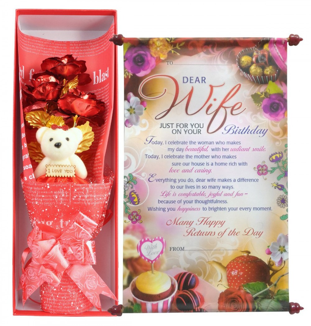 Gift For Wife Scroll Card & Gift Box
