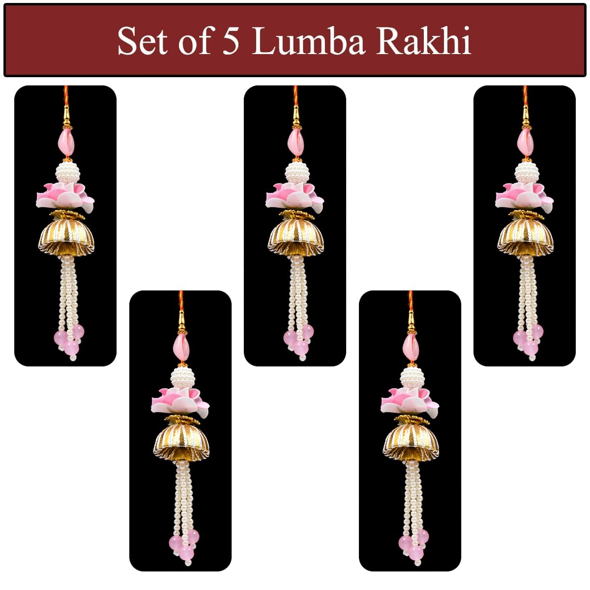 Designer Lumba Rakhi for Bhabhi Set of 5 Designer Lumba Rakhi for Bhabhi Set of 5