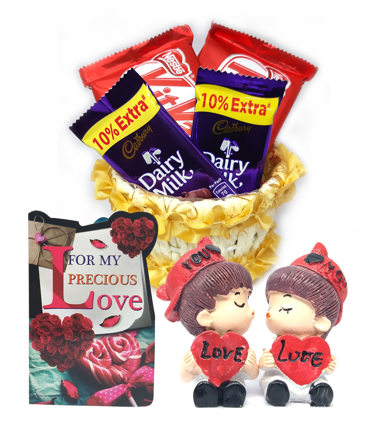 Valentine Day Gift - Love Couple Showpiece & 2 Nestle Kitkat ...