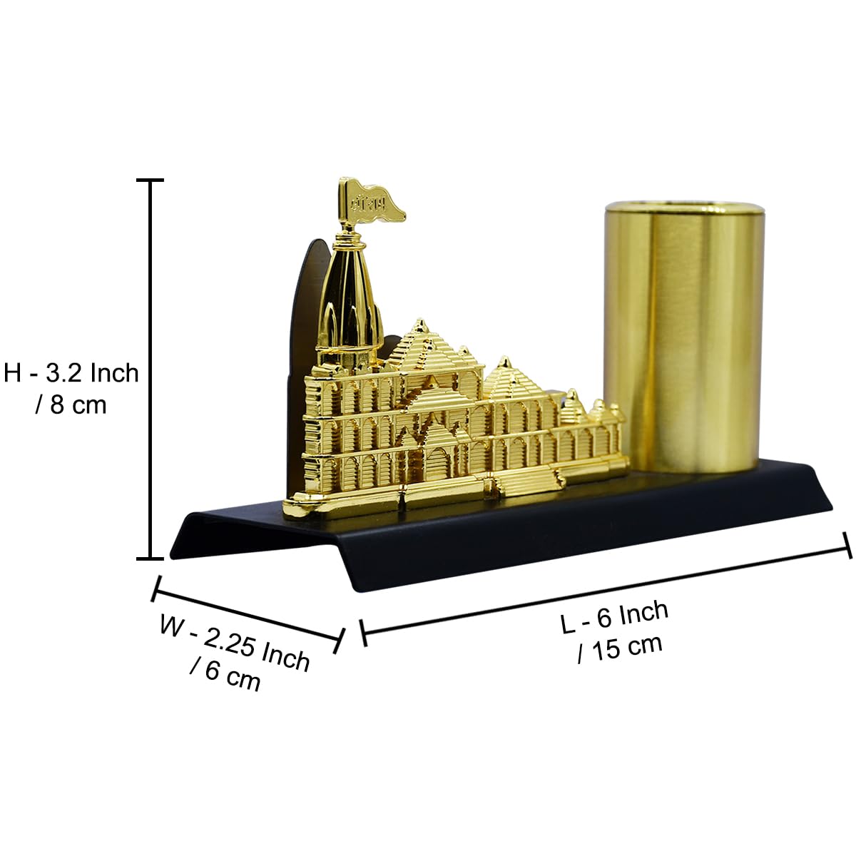 Ram Rakhi for Brother with Gift - Ram Mandir Showpiece with Pen Stand & Chocolate Ram Rakhi for Brother with Gift - Ram Mandir Showpiece with Pen Stand & Chocolate