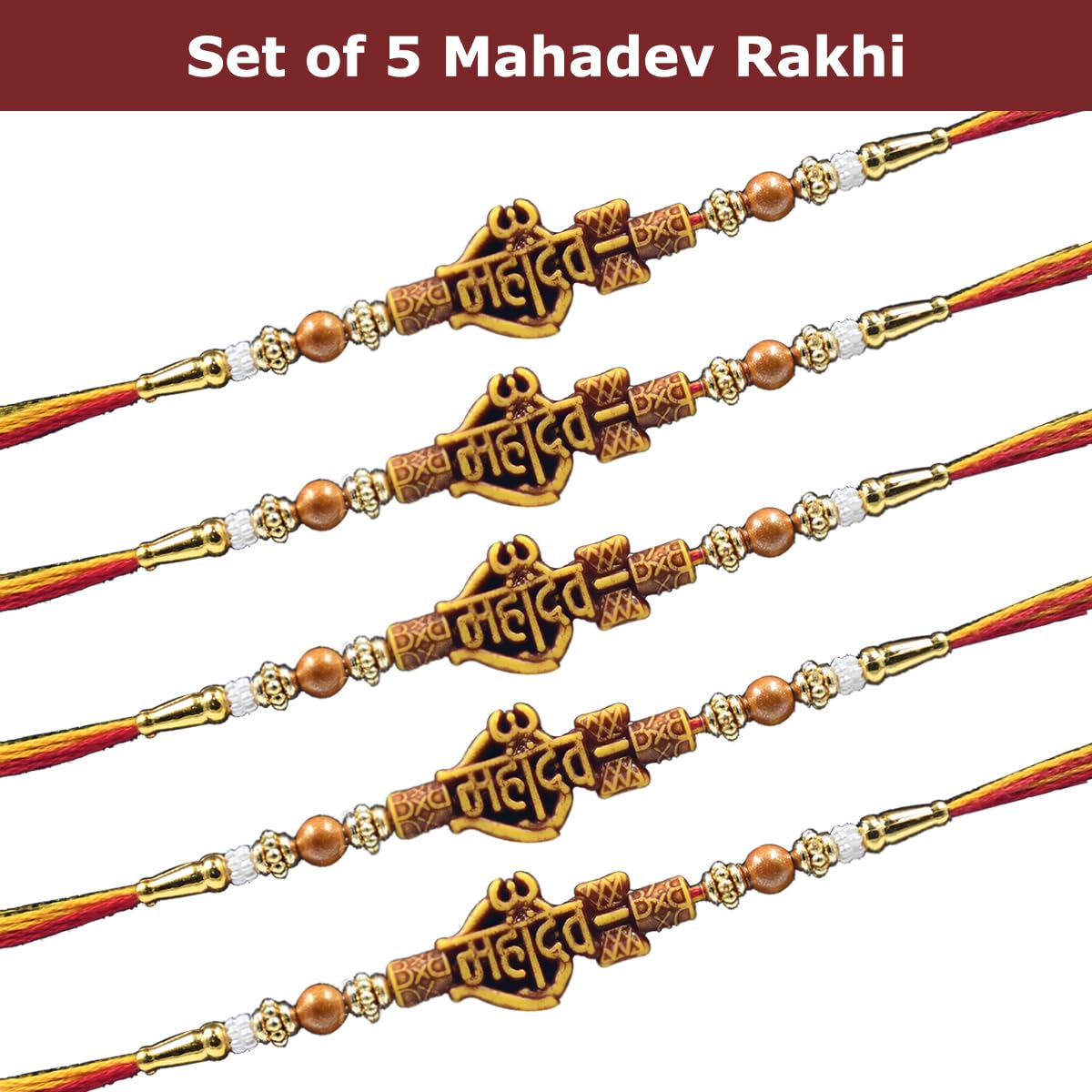 Set of 5 Om Rakhi for Bhai Set of 5 Om Rakhi for Bhai