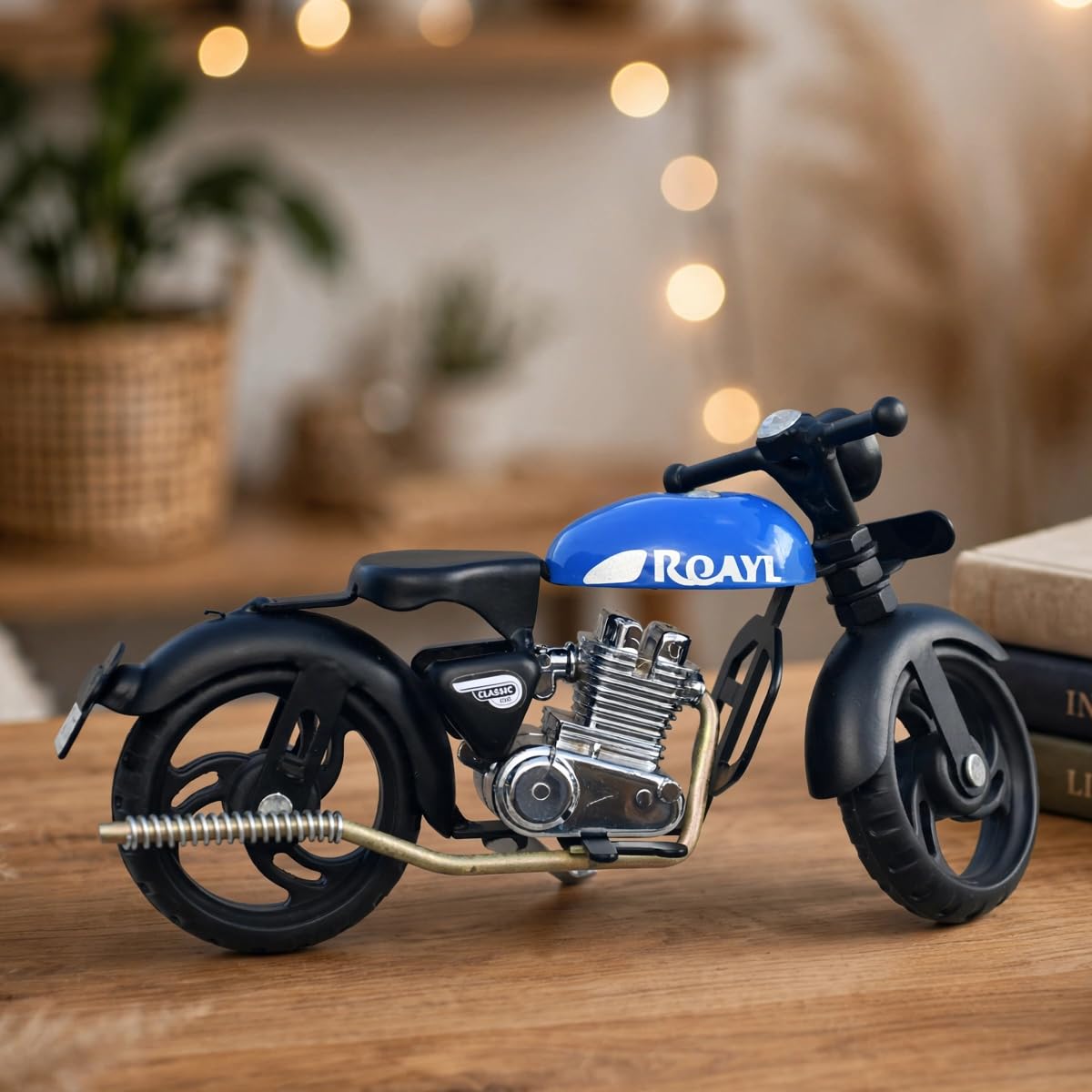 Vintage Metal Motorcycle Miniature Showpiece – Bullet Bike Model for Home Decor, Office Desk & Bikers Vintage Metal Motorcycle Miniature Showpiece – Bullet Bike Model for Home Decor, Office Desk & Bikers