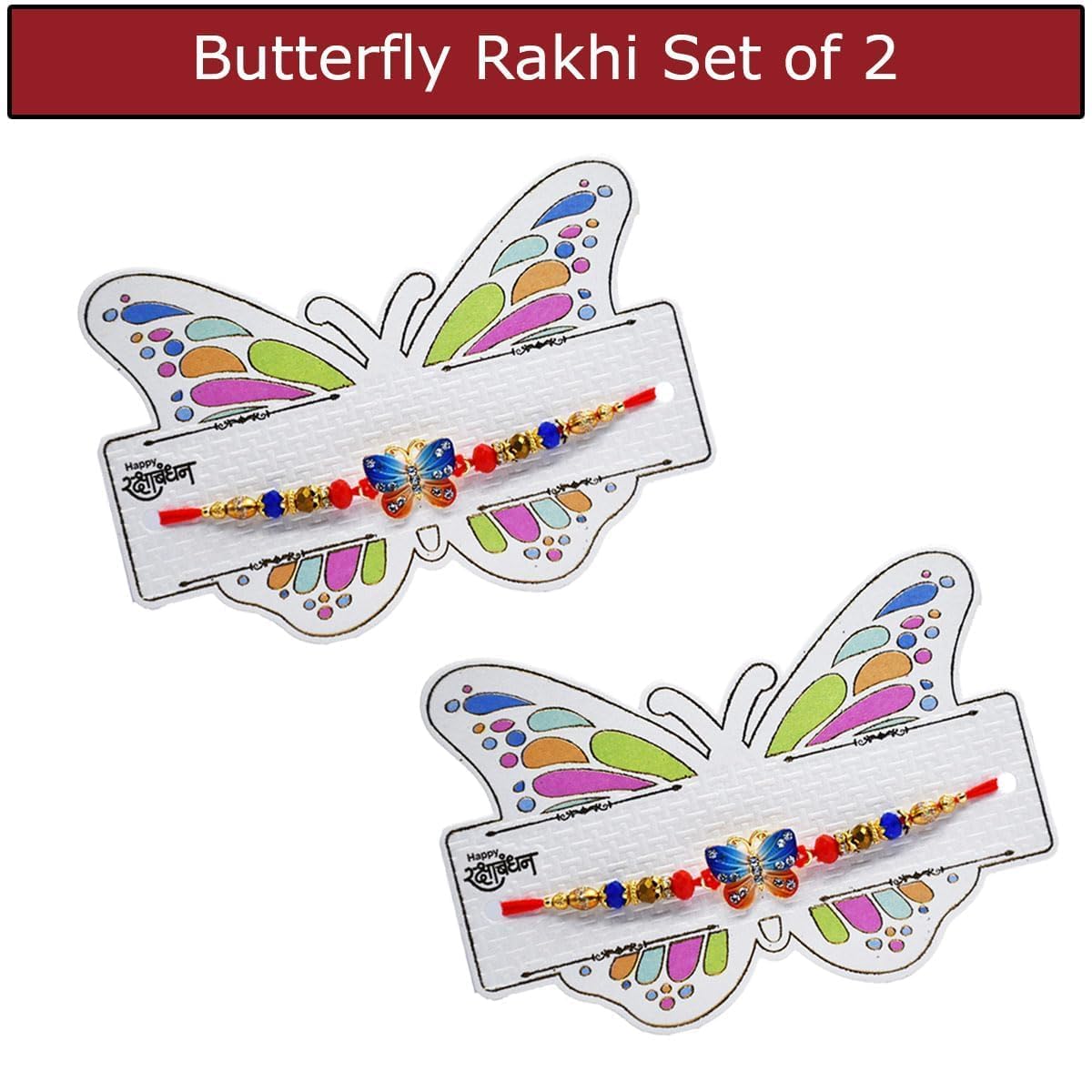 Butterfly Rakhi for Kids Girls Set of 2 with 2 Chocolate Celebration Pack Butterfly Rakhi for Kids Girls Set of 2 with 2 Chocolate Celebration Pack