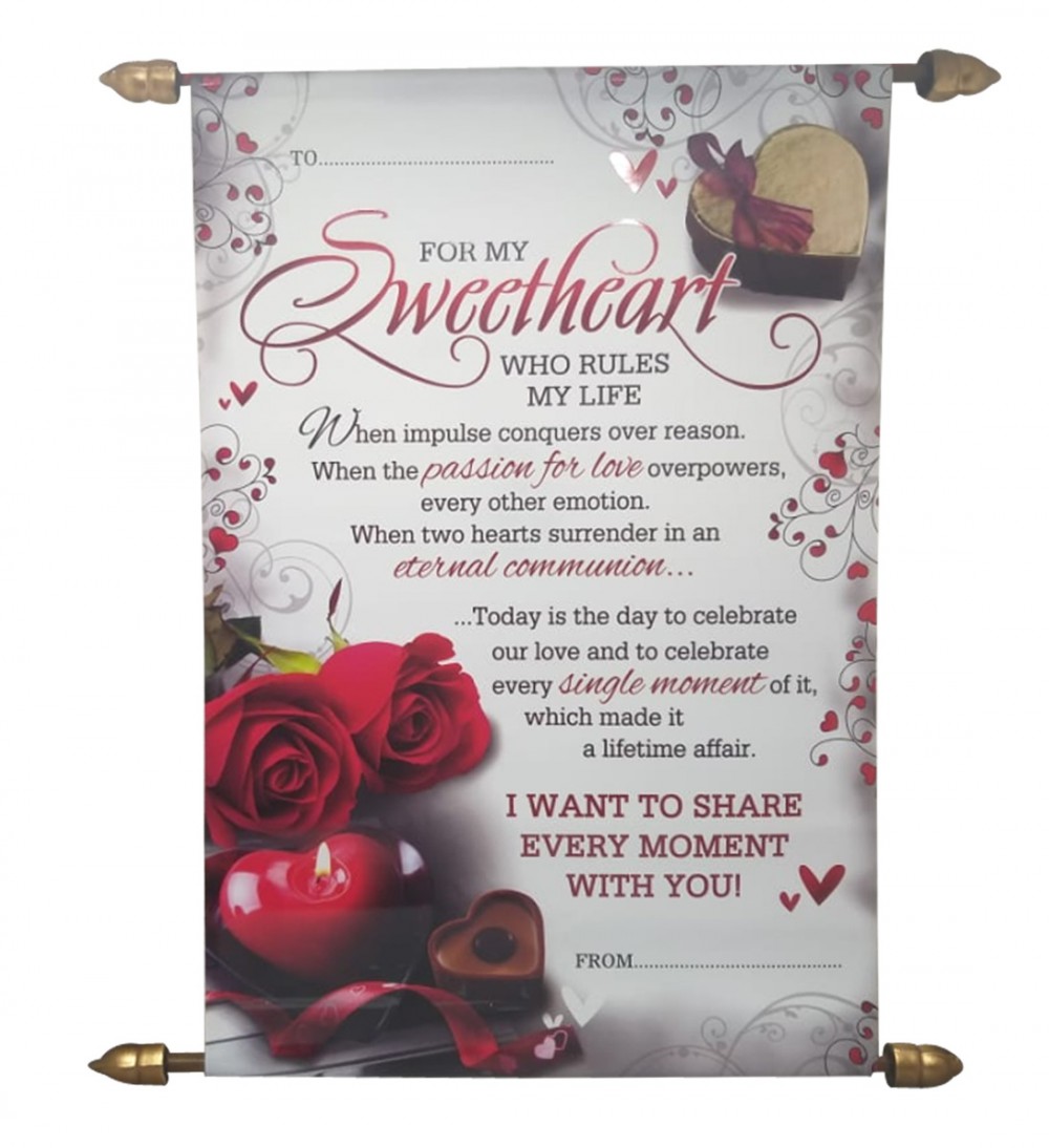 Valentine Love Gift For Her Love Message Scroll Card, Womens