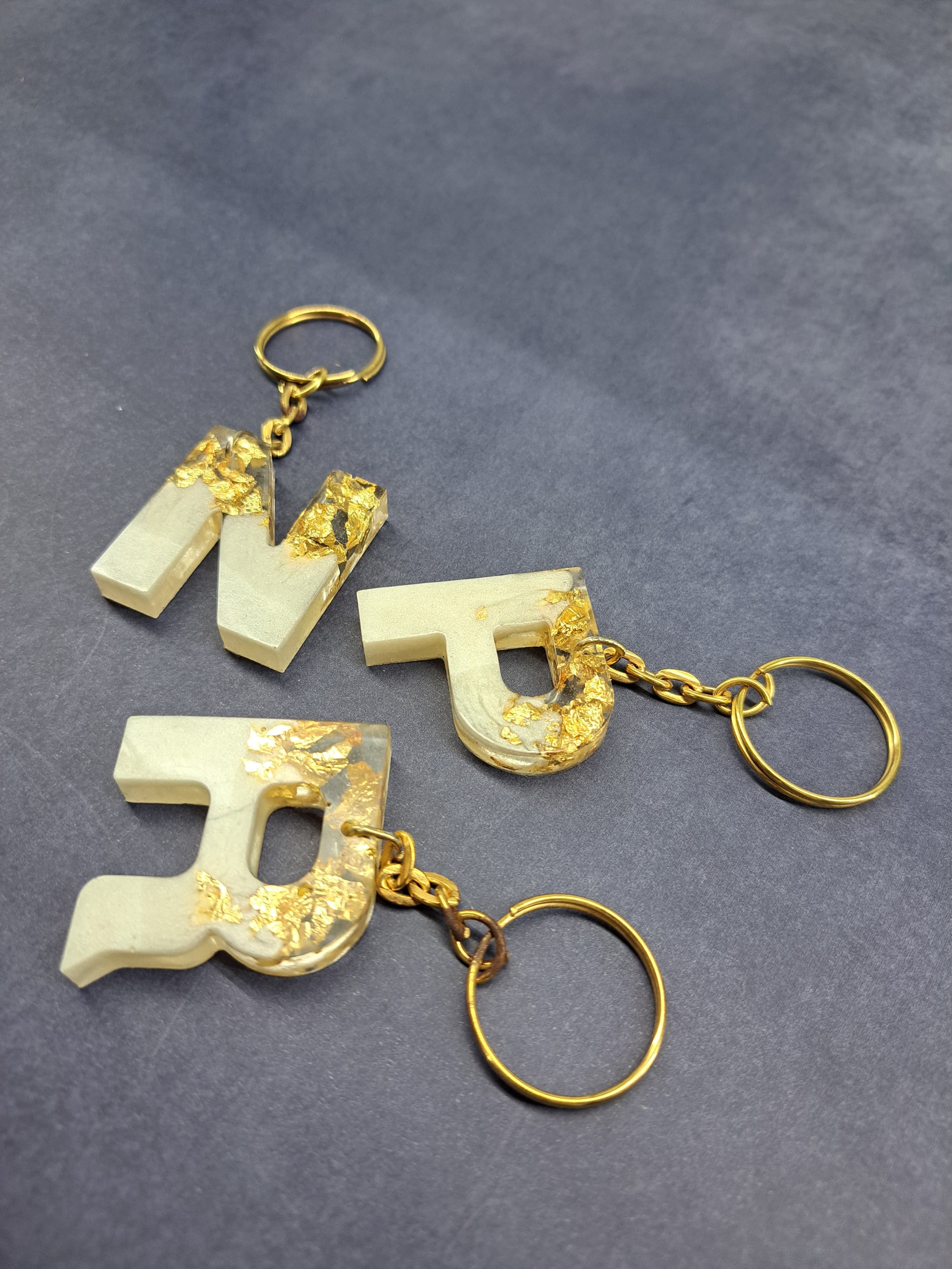 Glitter Resin Letter Keychain Glitter Resin Letter Keychain