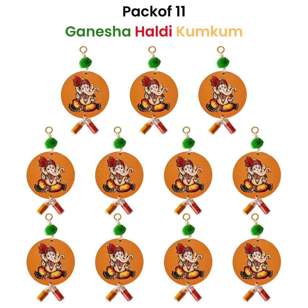 Decorative Ganesh Ji Pasupu Kumkuma for Pooja Return Gifts (Pack of 11) Decorative Ganesh Ji Pasupu Kumkuma for Pooja Return Gifts (Pack of 11)