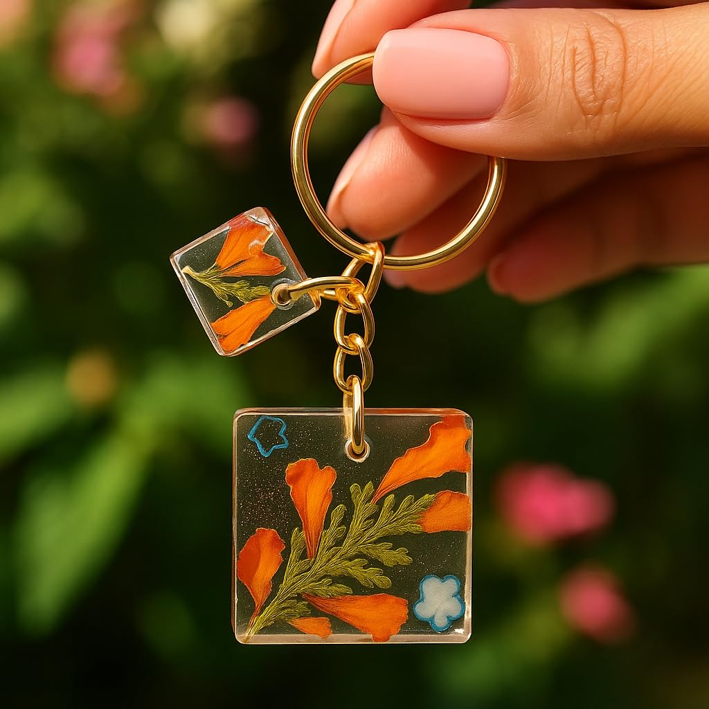 Resin Preserved Flower Keychain Resin Preserved Flower Keychain
