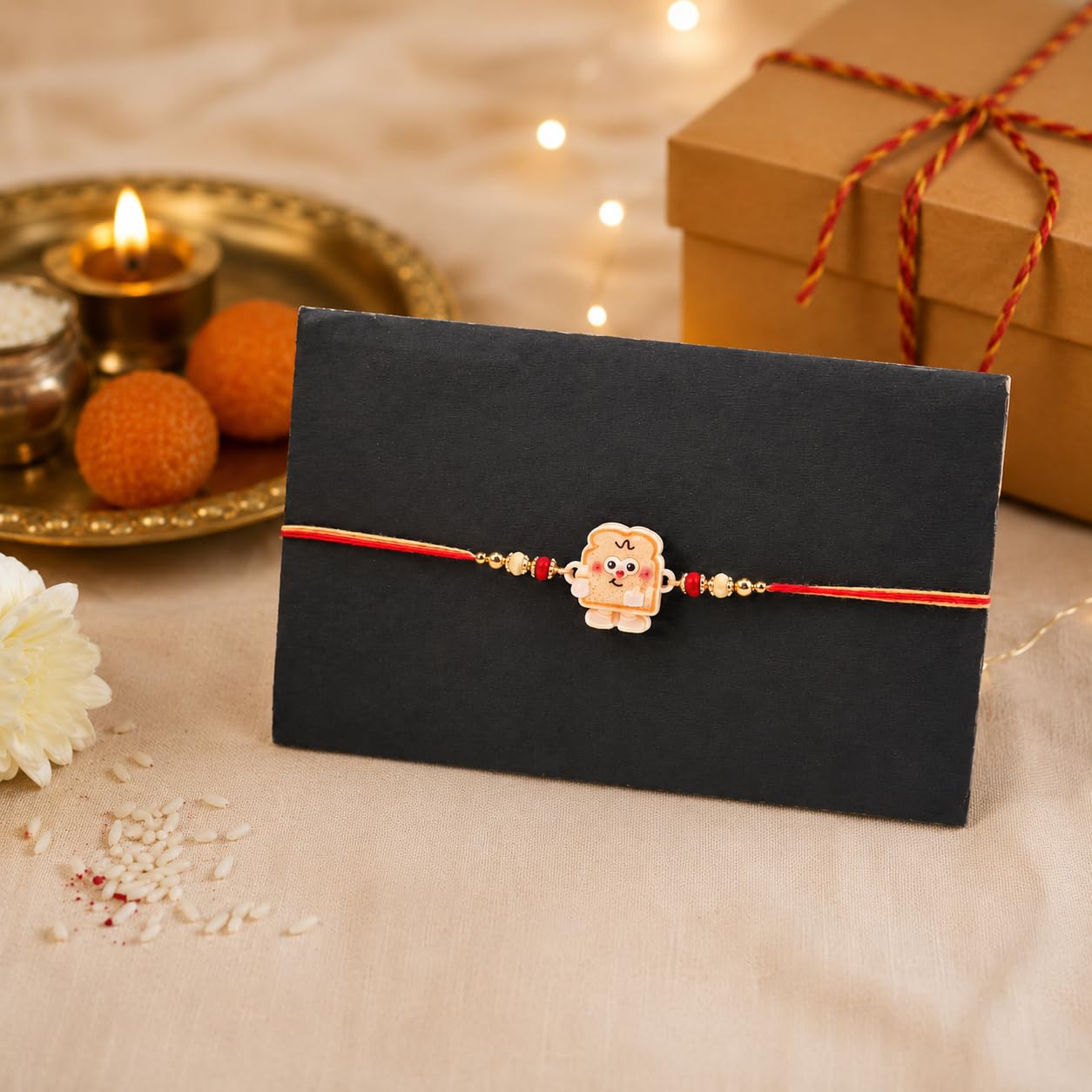 Family Rakhi Set - Evil Eye Rakhi for Bhaiya Bhabhi and kids with Chocolate Box and Pooja Thali Family Rakhi Set - Evil Eye Rakhi for Bhaiya Bhabhi and kids with Chocolate Box and Pooja Thali