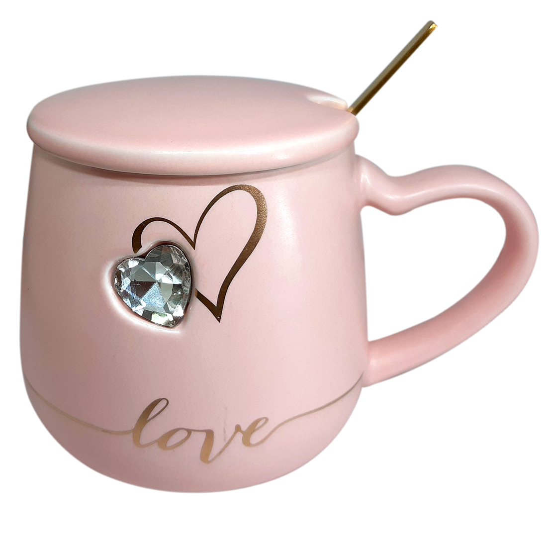 Love Tea/Coffee Ceramic Coffee Cup and Mug with Lid Spoon