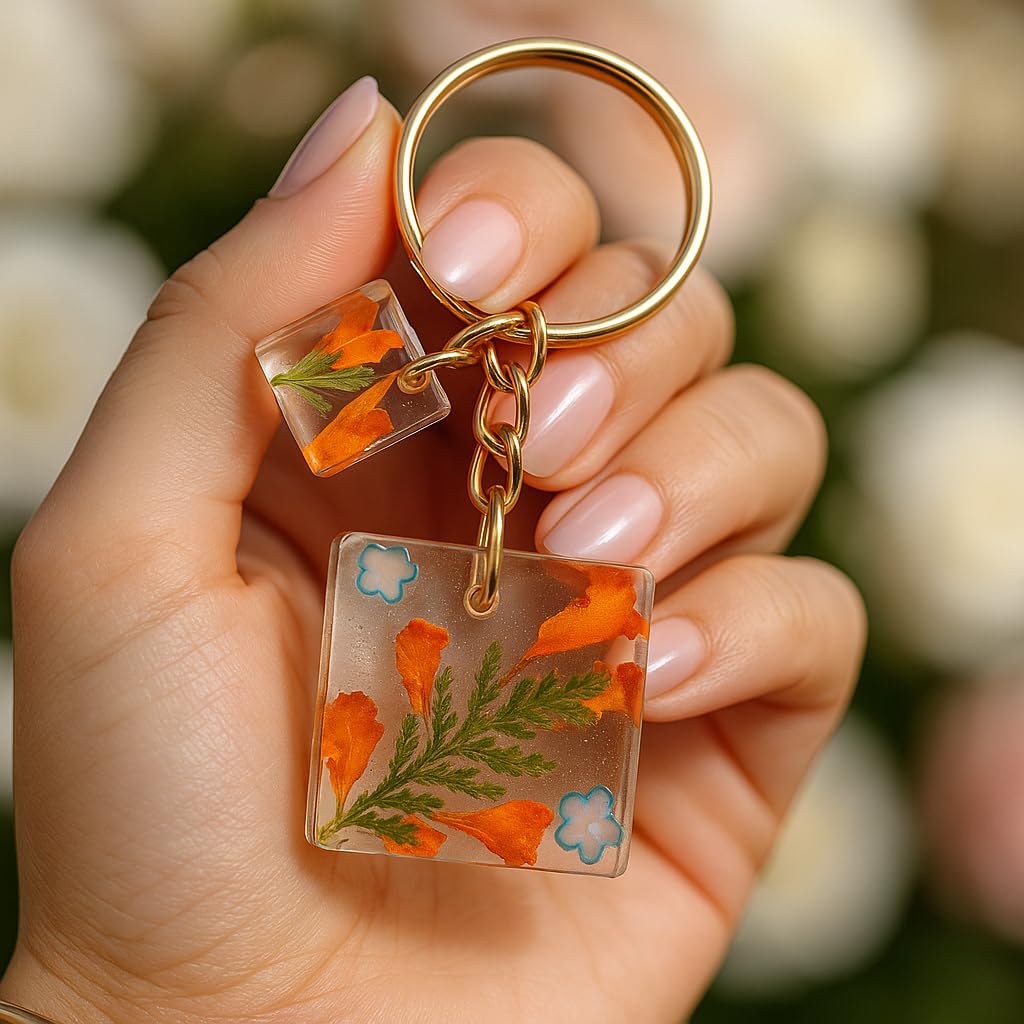 Resin Preserved Flower Keychain Resin Preserved Flower Keychain
