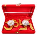 Om and Swastik Diya with Velvet Gift Box image 1