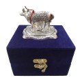 German Silver Cow and Calf Statue with Velvet Gift Box image 8