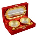 Gold Plated Bowl and Spoon Tray Set image 4