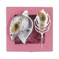 German Silver Plated Tilak Set with Stick Velvet Gift Box image 7