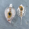 German Silver Plated Tilak Set with Stick Velvet Gift Box image 6
