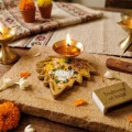 Pichwai Cow Leaf Shape Diya Set with Gift Box image 2