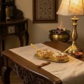 Gold Plated Bowl and Spoon Tray Set image 3