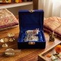 German Silver Cow and Calf Statue with Velvet Gift Box image 6