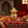 Gold Plated Kalash with Coconut and Mango Leaves with Gift Box image 2